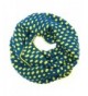 Wrapables Dottie Infinity Acrylic Knit Scarf Circle Scarf- Teal/Yellow - CU11RC6W9DD