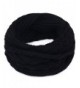 Women's Winter Knit Infinity Scarf - Thick Ribbed Knitted Cable Circle Loop Scarf FURTALK Original - Black - CV187I4C8RQ