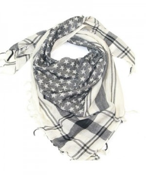 Lovarzi Star Scarf for Women and Men - Try trendy cotton star square scarves - Black & White - CU116KA8HFP