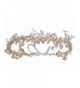 Vijiv Vintage Wedding Accessories Bridal Headpiece Flower Crown Headband Hair Wreath - Gold - C818649TOQH