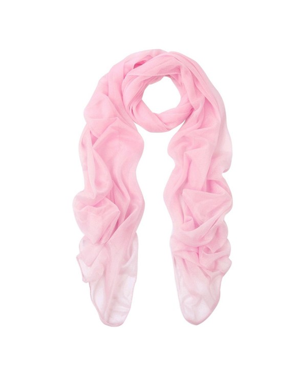 Elegant Silky Chiffon Sheer Plain Oblong Scarf Wrap - Different Colors - Pink - CG120A5JTIJ