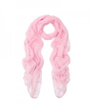 Elegant Silky Chiffon Sheer Plain Oblong Scarf Wrap - Different Colors - Pink - CG120A5JTIJ