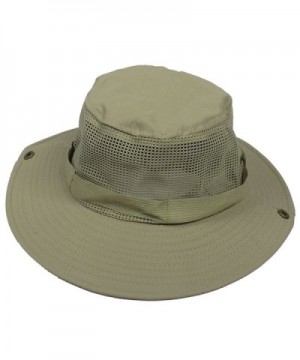Wide Full Brim Grey Mesh Press Stud Fishing Hiking Sun Visor Hat - Gray - CK11E1W4MK9