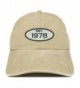 Trendy Apparel Shop Established 1978 Embroidered 40th Birthday Gift Pigment Dyed Washed Cotton Cap - Khaki - CY12O5QKQ1V