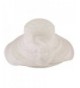 HIJONES Women's Wide Brim Wedding Travel Summer Beach Sun Hat with Flower - White - C812E0UBM8B