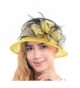 Wimdream Women's Church Wedding dress derby that Floral Bridal party formal Hat SS-X - S606-yellow - CQ17YK6Y6QO