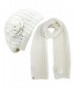 Feminine Rosette Knit Beret Hat & Scarf Set - Ivory - CH110JONUPB