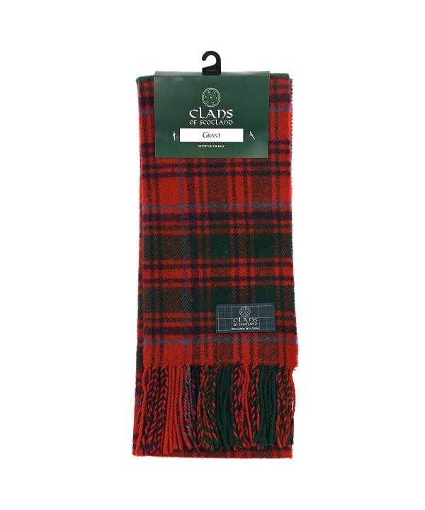 Clans Of Scotland Pure New Wool Scottish Tartan Scarf Grant (One Size) - CP123H44W0V