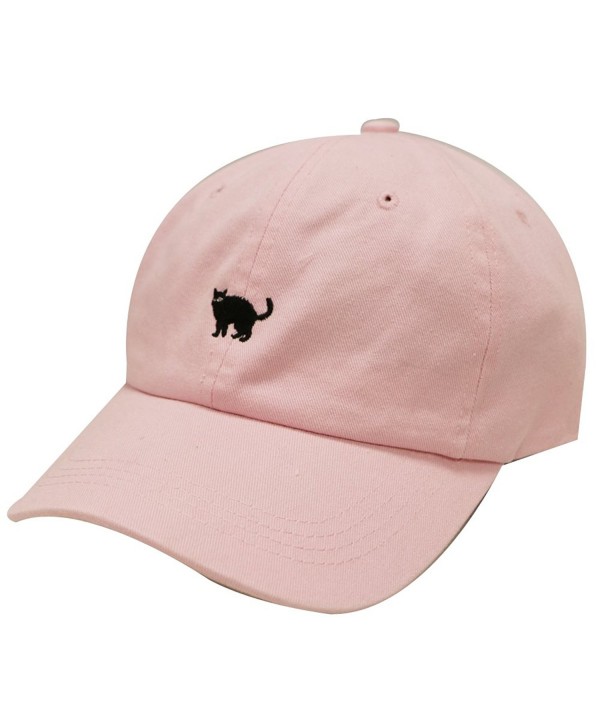 City Hunter C104 Small Black Cat Cotton Baseball Cap 9 Colors - Pink - CK12JDB11D3