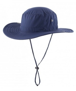 Connectyle Outdoor Cowboy Sun Hat Wide Brim Bucket Fishing Hats Summer String Hat - Nave Blue - CC12HL4F1PX