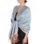 Sakkas Two Tone Rose Pashmina Scarf / Stole / Wrap - Powder Blue / Beige - CO117IMAJZF