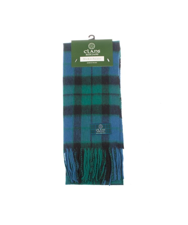 Clans Of Scotland Pure New Wool Scottish Tartan Scarf Mackay Ancient (One Size) - CL123H4EUJ9