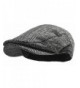 Men's Classic Herringbone Tweed Wool Blend Newsboy Ivy Hat (L/XL- Grey) - CL12NTPN0GD