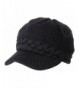 Women's Chunky Knitted Metallic Thread Double Layer Visor Beanie Hats - Solid Black - CP12CYEJBK1