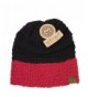 Girlie Girl Exclusive C.C Knit Beanie Sherpa Trim - Black/Red - CZ188KGM4A8