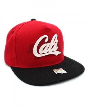 CALI Rubber Patch Shadow Bear Flat bill Adjustable Snapback Cap California Hat - Red/Black - CI185E7AE70