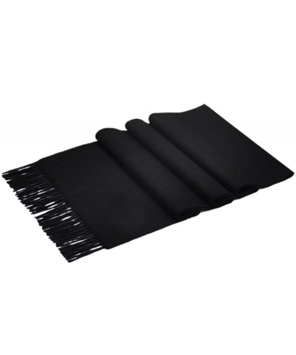 NOVAWO Super Soft Cashmere Wool Scarf for Men Women- 70"x12" (8 Colors) - Black - C011OTV3D07