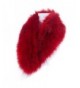 LETHMIK Women's Faux Fur Collar Fluffy Winter Scarf Neck Wrap for Winter Coat - Red - C612N4A31P1