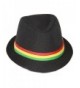 Rastafarian Colored Band Fashion Black Fedora Hat - CH11CZGX04R