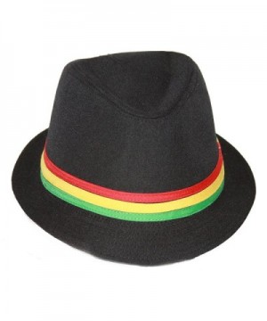 Rastafarian Colored Band Fashion Black Fedora Hat - CH11CZGX04R
