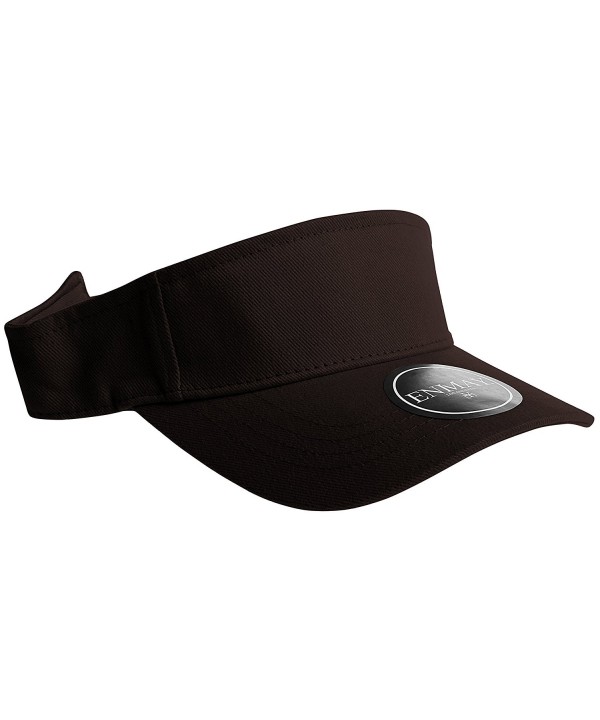 Enimay Sports Tennis Golf Sun Visor Hats Adjustable Velcro Plain Bright Colors - Black - CK11Q13JWTH