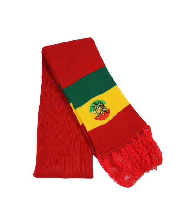 RW Knitted Rasta Lion Scarf - Red/Rasta - CX124LTUTP3