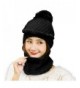 Vbiger 2-Pieces Winter Hat Scarf Mask Set- Warm Knit Beanie Hat and Scarf For Women - 3-pieces Black - CD186YNA6XD
