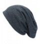 THE HAT DEPOT Unisex Heather Tweed/Solid Fleece Lined Slouchy Long Beanie Warm Hat - Navy - CP186ONK0RM