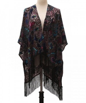 Burnout Velvet Kimono Dress Ruana