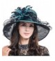 HISSHE Women Feather Kentucky Derby Tea Party Baptism Church Dress Hat S041-A - Green - C017XW8QOGU