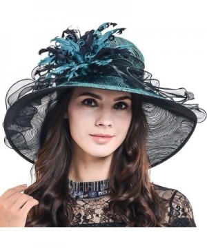 HISSHE Women Feather Kentucky Derby Tea Party Baptism Church Dress Hat S041-A - Green - C017XW8QOGU