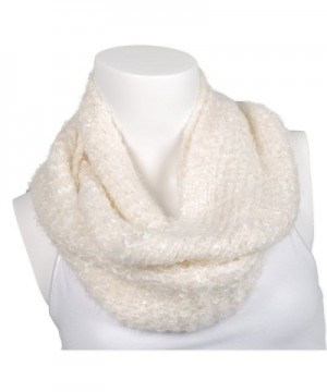 Snoozies Womens Thick and Soft Winter Knit Infinity Scarf - Soft Sequin - White - CC127DHM0B1