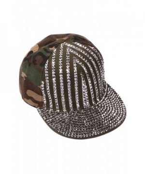 ChicHeadwear Womens Sequined Striped Baseball Cap - Camo - CU12I3TKKM9