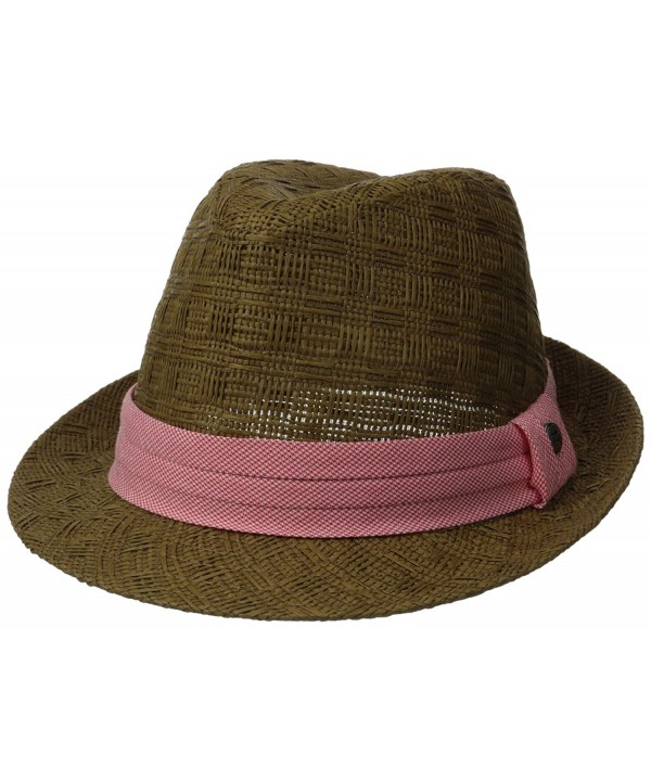 Haggar Men's Houndstooth Fedora - Brown - CI11UEL35P9