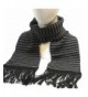 Alpaca Wool Striped Scarf Scarves 6" x 72" Handmade in Bolivia - Black Dark Gray - C211G72QRXV