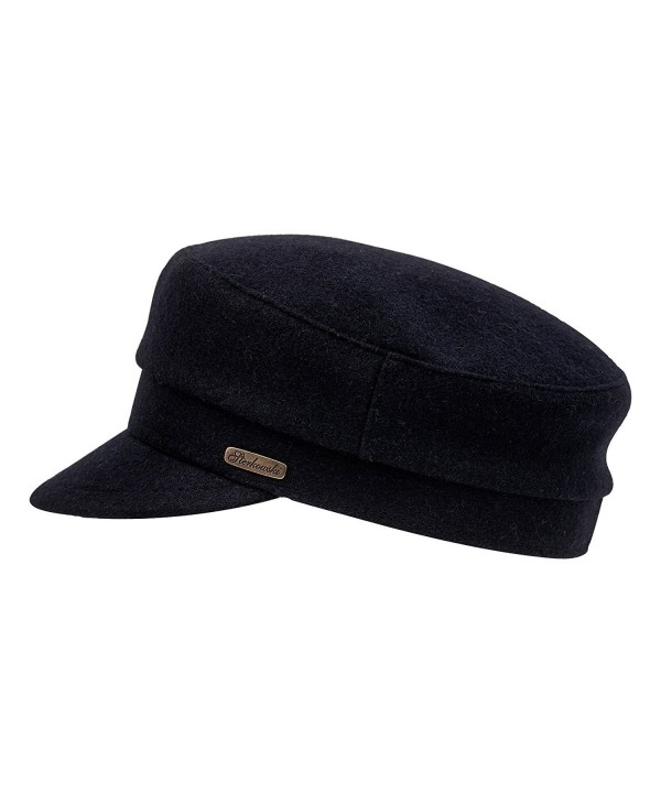 Sterkowski Wool Cloth Tevia Fiddler Cap - Black - CG11Q2PBP9T