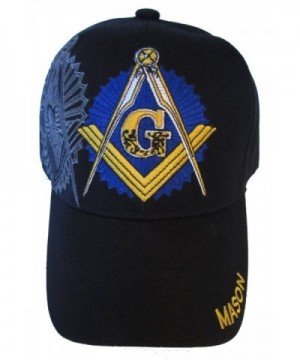 Freemason Embroidered Black Adjustable Hat Mason Masonic Lodge Baseball Cap - CG11GRNNLE3