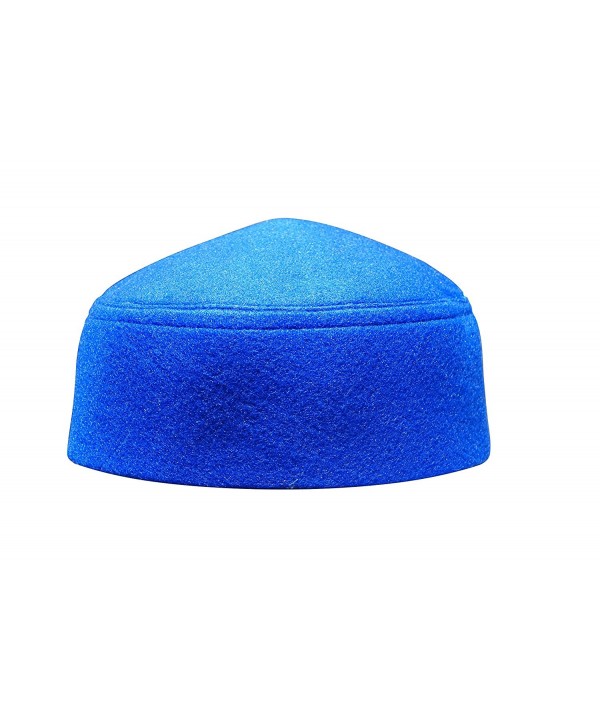 Solid Blue Moroccan Fez-style Kufi Hat Cap w/ Pointed Top - CS12O8PHHWS