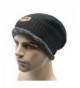 Quest Sweet Men Soft Lined Thick Wool Knit Skull Cap Warm Winter Slouchy Beanies Hat - Black - CU12NSJ71LT