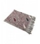 Paisley Floral Pashmina Maroon Silver in Wraps & Pashminas