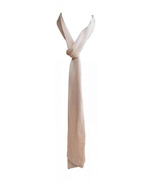 Anny's Skinny Jersey Knit Solid Tie Scarf (8 Colors) - Tan/Beige - C612NYP737K