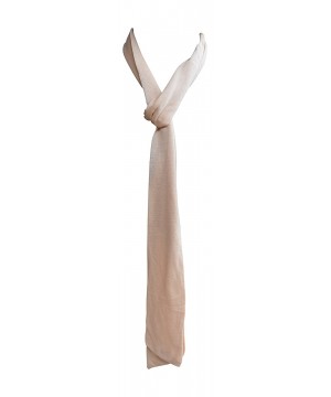 Anny's Skinny Jersey Knit Solid Tie Scarf (8 Colors) - Tan/Beige - C612NYP737K
