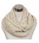 Ls Lady Women's Warm Infinity Circle Scarf Ribbed Knit Scarf Cowl Wrap - Off White - CB127PVG8WH