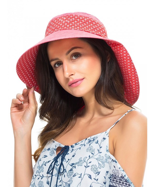 LITHER Women Summer Large Brim UV Sun Protection Fishing Cap Neck Face Flap Hat - Red - CR17AZDR0RU