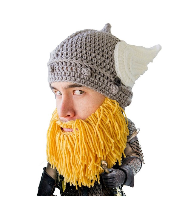 Beard Head - The Original Barbarian Thor Knit Beard Hat - Yellow - C412IQ8FMLV