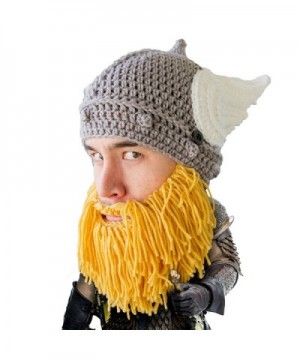 Beard Head - The Original Barbarian Thor Knit Beard Hat - Yellow - C412IQ8FMLV