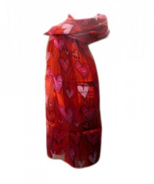 New Company Womens Valentines Day Hearts Scarf - Red - One Size - CS11IUGEBKX