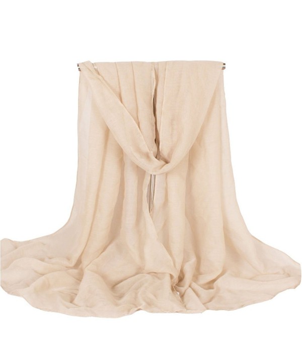 Nanxson(TM) Lady/Women Voile Fashion Summer Solid Color Scarf/Wrap 18070CM WJW0007 - Beige - C012G7K7ZMT