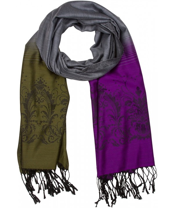 Sakkas Multi Color Garden Paisley Pashmina - Olive / Purple - CW11JJYEY25