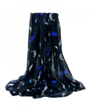 Dolphin Print Viscose Scarf CSJ L 40 in Fashion Scarves